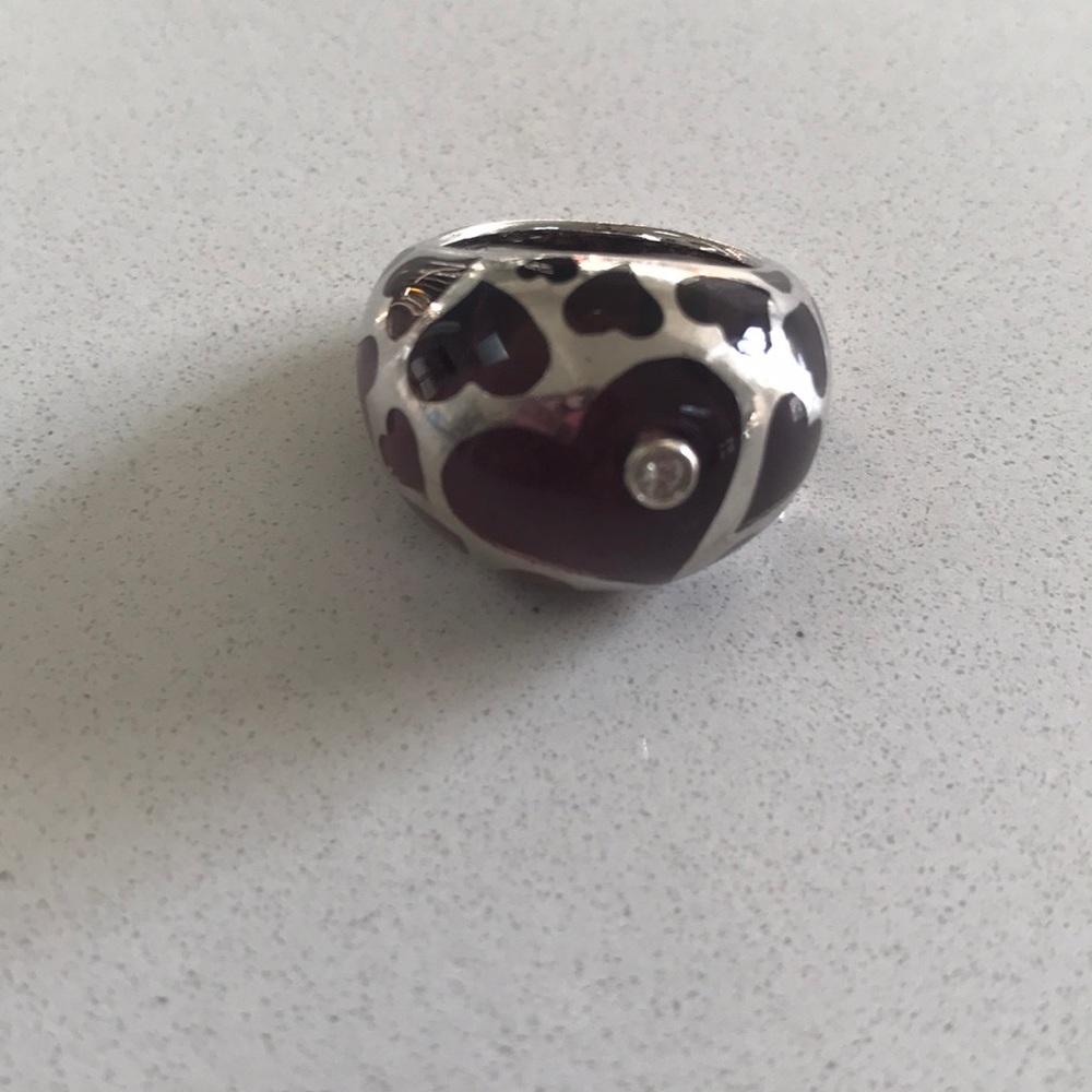 Sterling Silver Acrylic Heart Ring